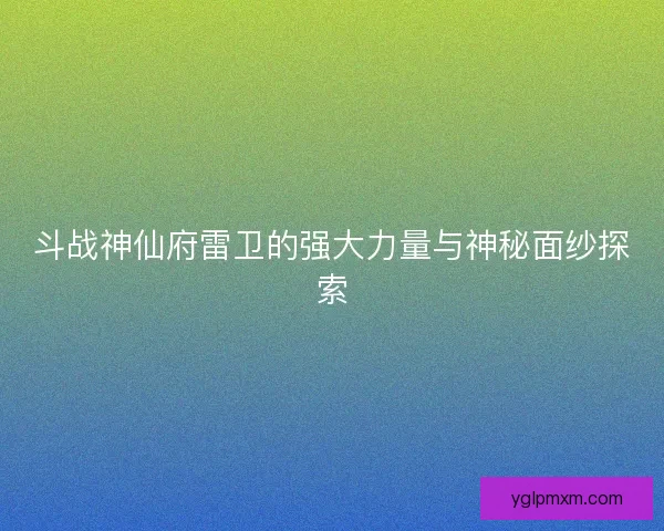 斗战神仙府雷卫的强大力量与神秘面纱探索