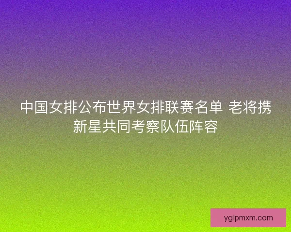 中国女排公布世界女排联赛名单 老将携新星共同考察队伍阵容